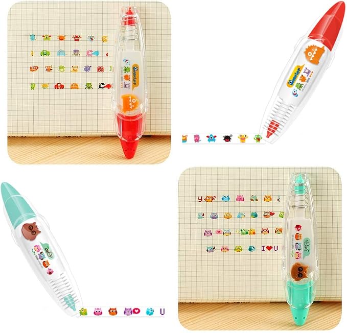 Geluode 6Pcs Decorative Correction Tape, Creative Cartoon Pattern Decorative - Image 4