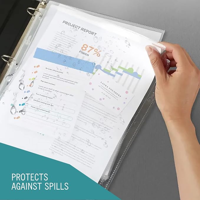 Sheet Protectors, Top Loading Plastic Sleeves 8.5 x 11 inch - Image 6