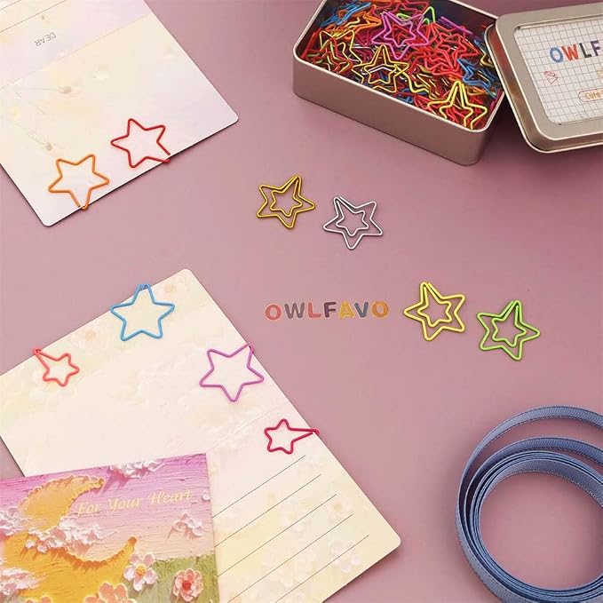 OWLFAVO 100pcs Star Shape Paper Clips - Image 5