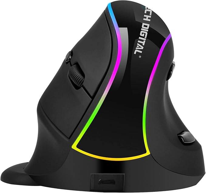 J-Tech Digital Ergonomic Mouse with Wireless Connection, Removable Palm Rest, Thumb Buttons, Rechargeable Battery, 800 DPI, Compatible with Windows and MAC OS-DeskLoop Office