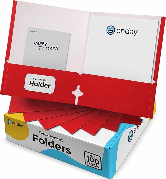 Folders with Pockets, Two Pockets File by Enday