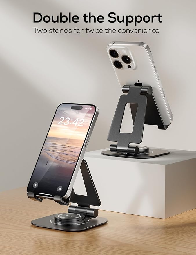 Nulaxy 2-Pack 360 Rotating Phone Stand, Fully Adjustable Foldable Phone Holder - Image 3