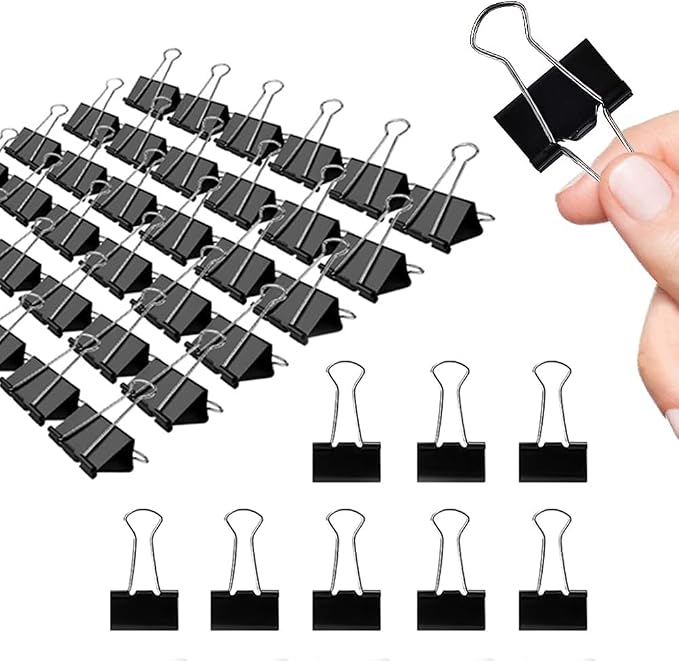Binder Clips, 144 Pack, 1 Inch, Standard 25mm, Capacity 0.47 Inch, Metal Paper - Image 8
