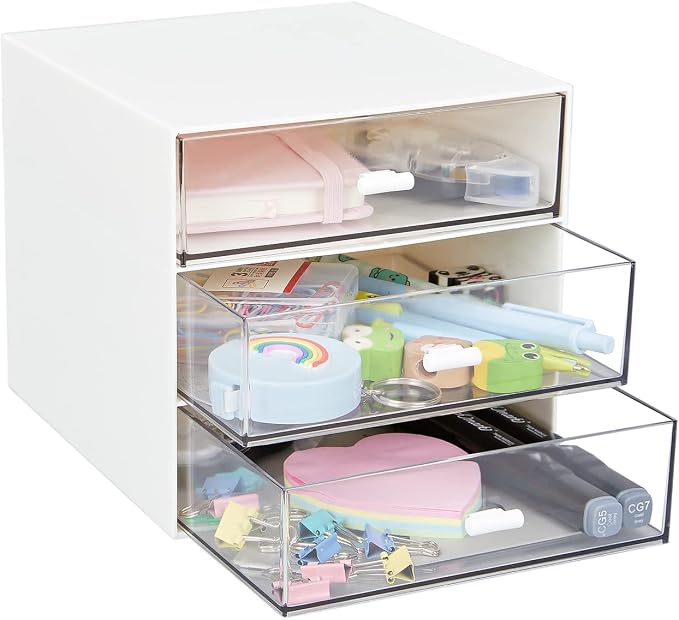 Desk Organizer with 3 Drawers, Desktop Organization - Image 4