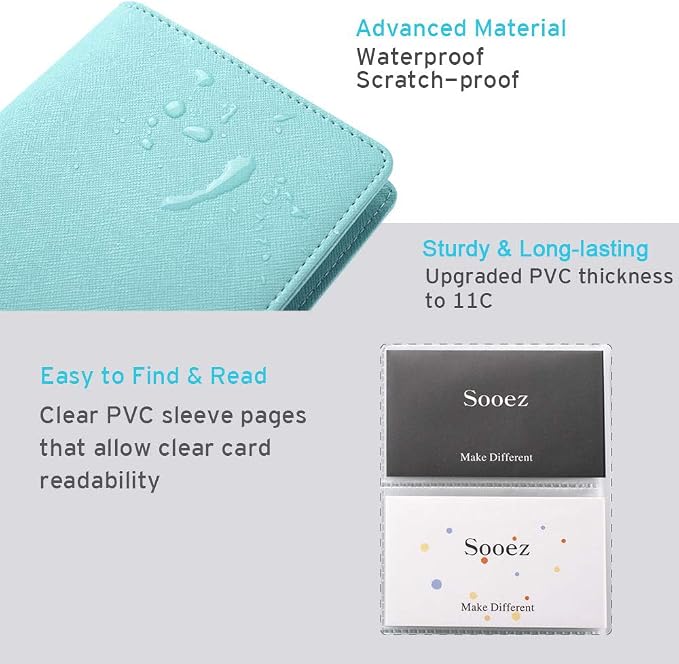 Sooez Leather Professional Business Card Book Holder Organizer, 240 Capacity - Image 4