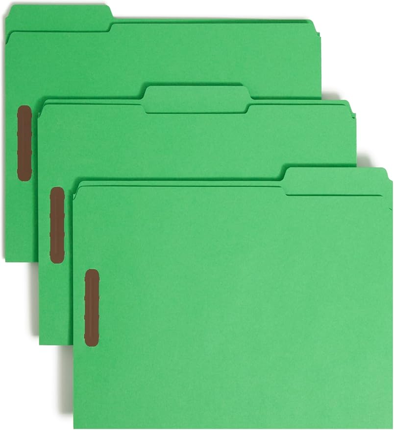 Smead Fastener File Folders, Reinforced 1/3-Cut Tabs, 2 Fasteners, Letter Size by SMEAD