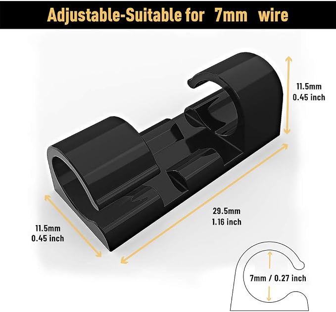 Cable Clips with Strong Self-Adhesive, XIAOXI Cable Management TV PC Wire - Image 5