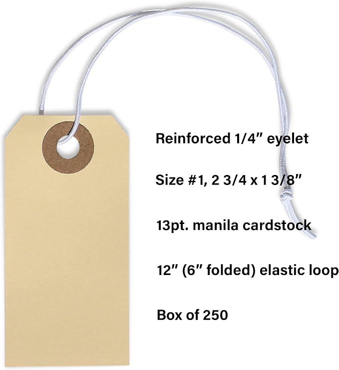 Manila Tags With Elastic String - Image 3