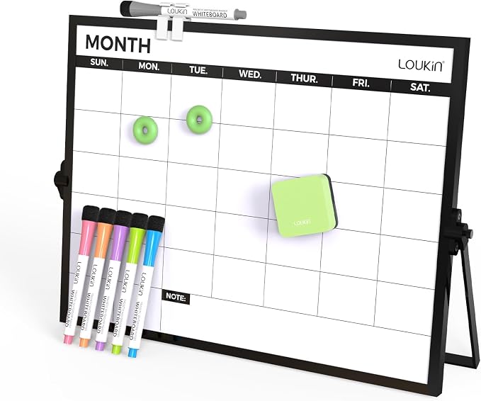Loukin 17"x12" Dry Erase Calendar, Magnetic Desktop Whiteboard by LOUKIN