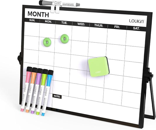 Loukin 17"x12" Dry Erase Calendar, Magnetic Desktop Whiteboard by LOUKIN