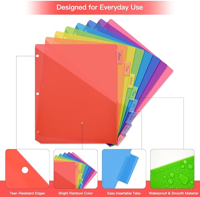 SUIN 8-Tab Insertable Binder Dividers - Image 4