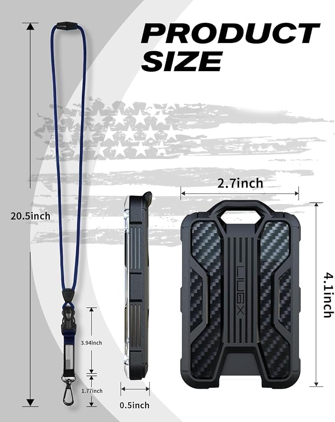 LIUGX Badge Holder with Heavy Duty Breakaway Lanyard, Carbon Fiber-Texture - Image 6