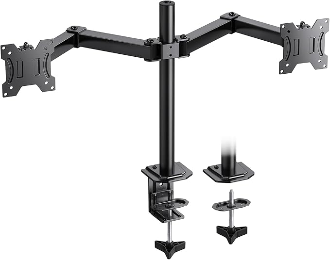 HUANUO Dual Monitor Mount for 2 Monitors up to 30 inches, Heavy Duty Dual Monitor Stand Holds up to 22 lbs, Dual Monitor Arm with Height Adjustable Tilt Swive Rotate, VESA Hole 75mm or 100mm-DeskLoop Office