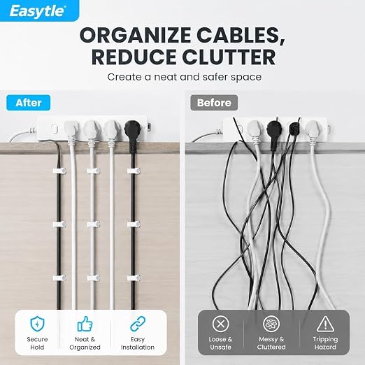 Cable Clips Nail in Cable Clips 100 Pcs 8mm Flat Ethernet Cable Wall Clips - Image 8