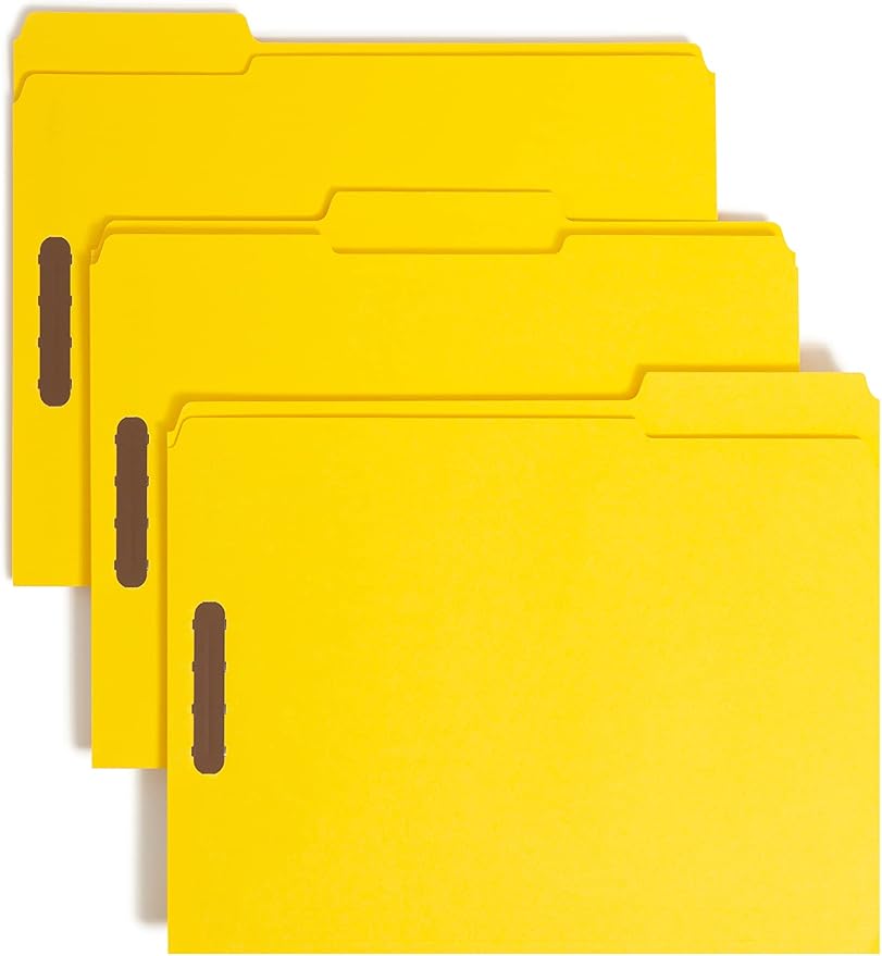 Smead Fastener File Folders, Reinforced 1/3-Cut Tabs, 2 Fasteners, Letter Size by SMEAD