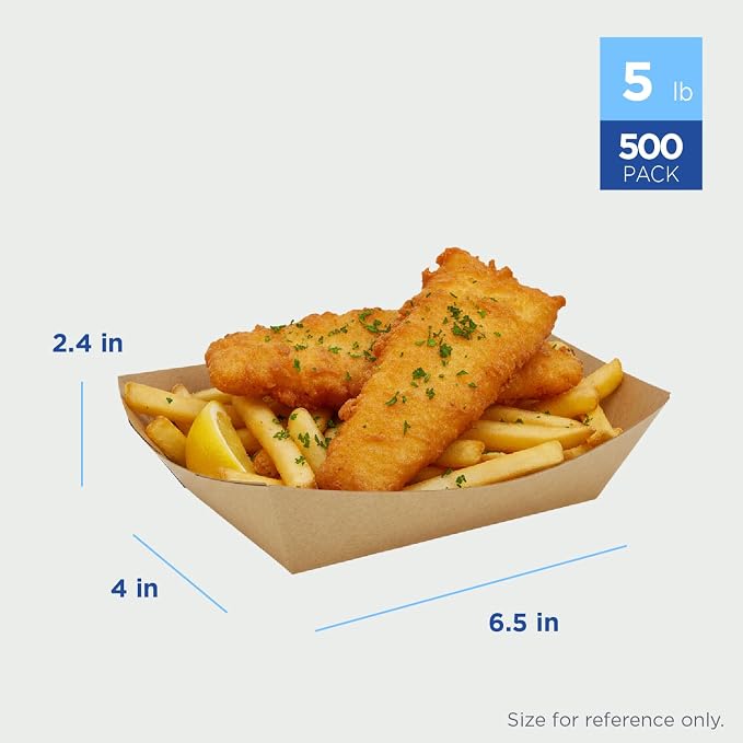 Karat FP-FT500K Kraft Paper Food Serving Tray, 5.0lb Capacity, - Image 2