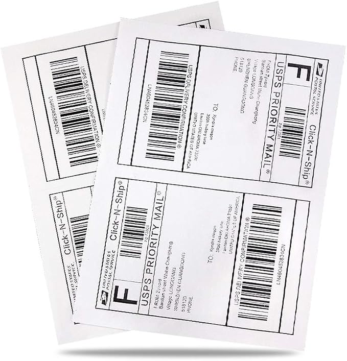 8.5" x 5.5" Half Sheet Self Adhesive Shipping Labels - Image 3