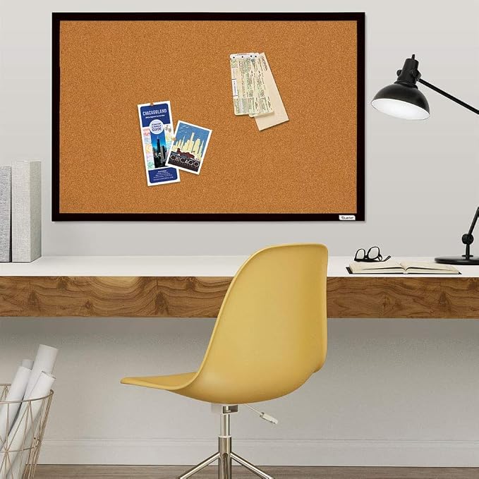Quartet Cork Bulletin Board, Framed Corkboard, Message Board, Vision Board - Image 2