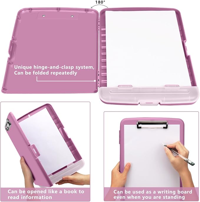 SFLHHDM Purple Clipboard with Storage, Clip Boards 8.5x11, Plastic Clipboard - Image 6