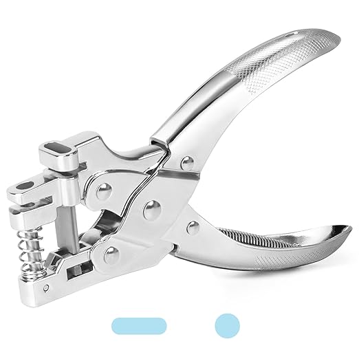 2 in 1 Badge Slot Hole Punch for ID Cards, Heavy Duty Hand Punch Metal Hole by CAETOUNG