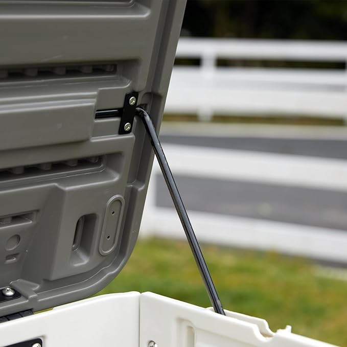 100 Gallon Outdoor Storage Box Waterproof Lockable Resin Deck Box Large, Patio Storage Bin for Pool Accessories Cushion Furniture, Garden Tools, UV-Resistant Outside Delivery Black&White-DeskLoop Office