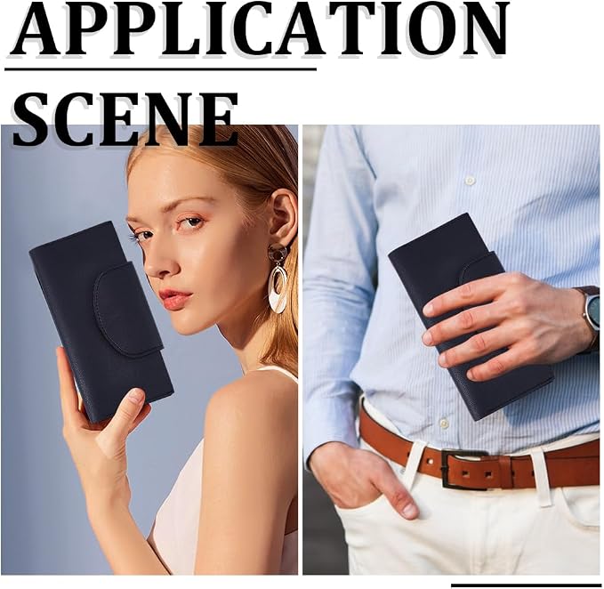 All in One Envelope Wallet Black PU Leather Long Bifold | 2 Tier, Reusable Cash - Image 7