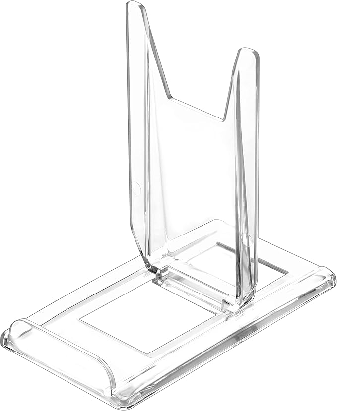 （10 Pack ）Acrylic Book Stand for Display Adjustable Clear Display Holder Easel Collector Stand for Home Office Back to School Comic Album CD Magazine Postcard Artworks (4.2 x 4.3 x 2.35 Inch)-DeskLoop Office