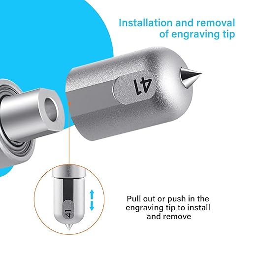 Engraving Tip for Maker Cutting Machines - Premium Carbide Steel Engraving Tool for Flat, Soft Metals, Leather, Acrylic, Plastic, Anodized or Sublimated Aluminum-DeskLoop Office