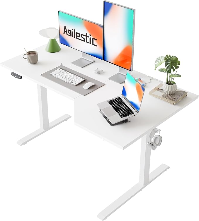 Agilestic Electric Standing Desk, L-Shaped 55 Inches Height Adjustable Desk by Agilestic