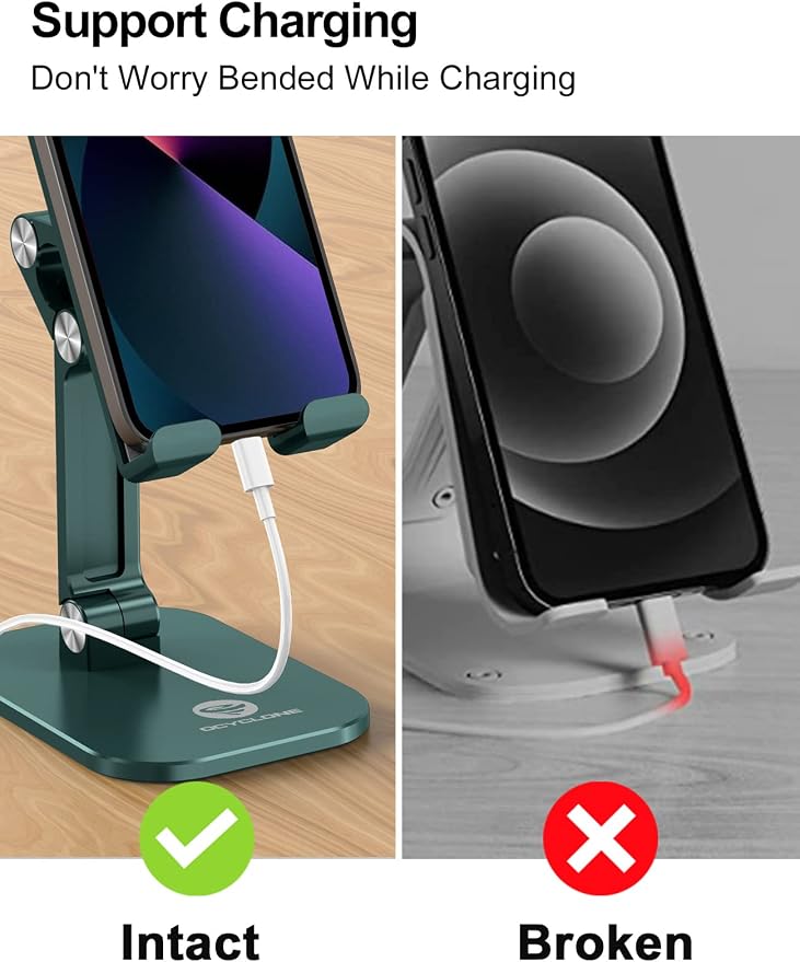 OCYCLONE Phone Stand, Adjustable Height and Angle Foldable Cell Phone Stand - Image 8