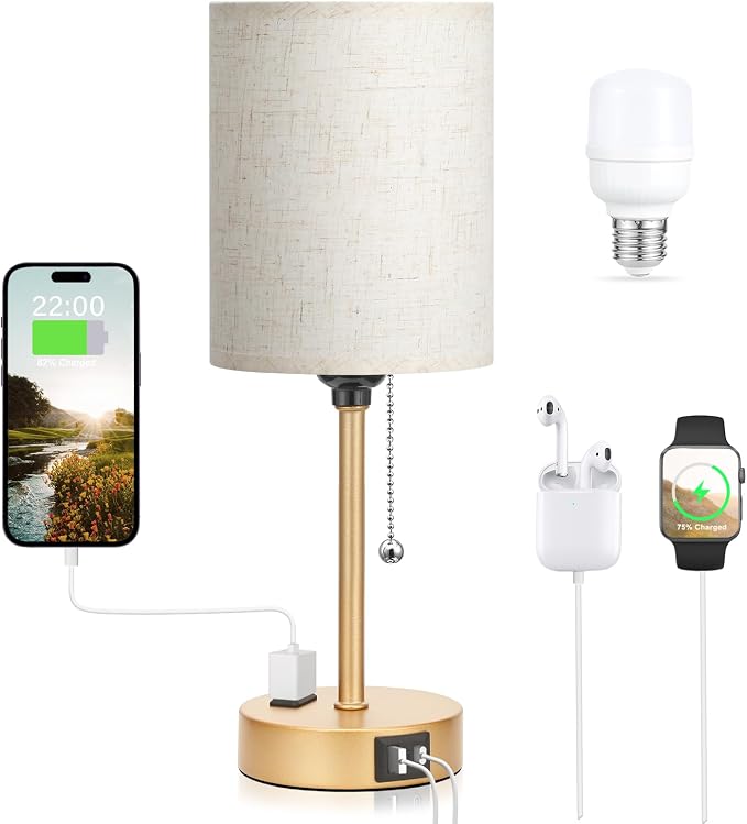 Dicoool Elegant Gold Bedside lamp by DicooolDirect