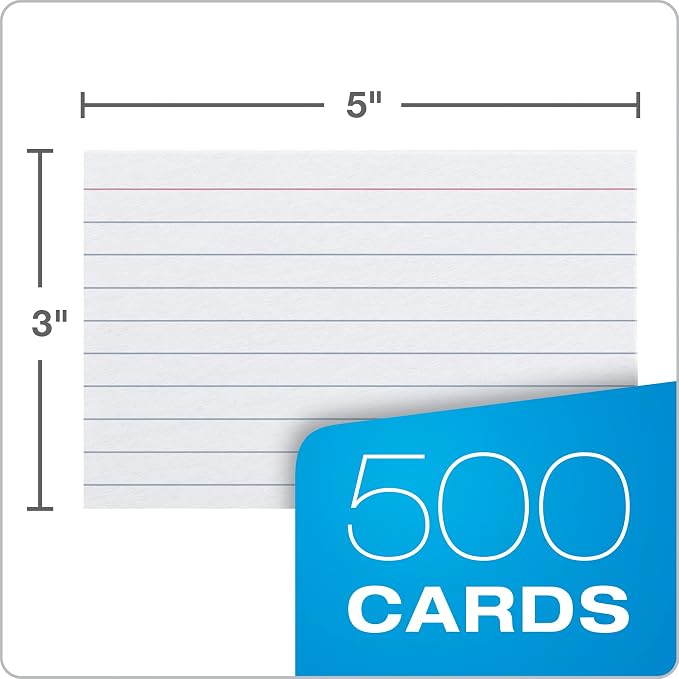 Oxford Index Cards, 3 x 5 Inches, Lined on Front, Blank on Back, Flashcards - Image 3
