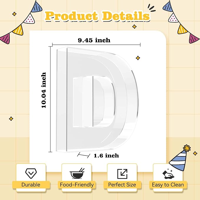 Ledido 10’’ Acrylic Letter Charcuterie Board Box, Reusable Fillable Serving Tray - Image 2