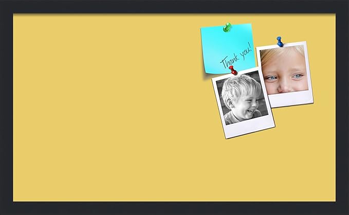 PinPix 24x14 Inch Cork Bulletin Board. This Decorative Framed Pin Board Comes with Honey Pastel Design and a Satin Black Frame. Ideal for Home Office Decor or Message Board (PinPix-1810)-DeskLoop Office