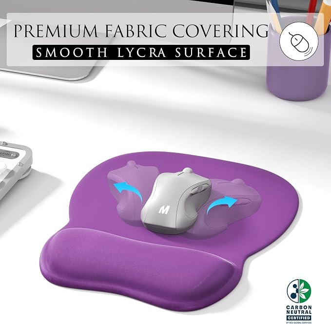 MROCO Ergonomic Mouse Pad with Gel Wrist Rest, 9.4 x 8.1 in, Violet Purple | - Image 2