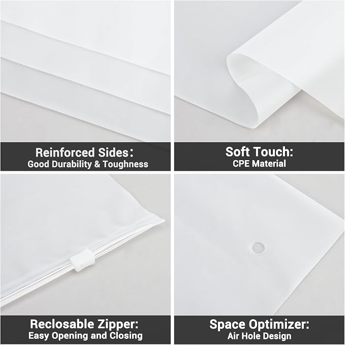 Svaldo T Shirt Bags, Resealable Poly Plastic Apparel Merchandise Zip Bags - Image 6