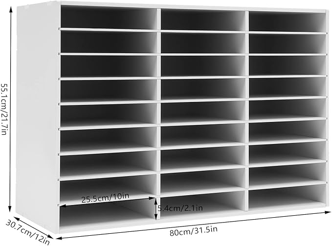 Literature Organizer, Desktop File Sorter Mail Center, Paper Storage Cabinet - Image 5