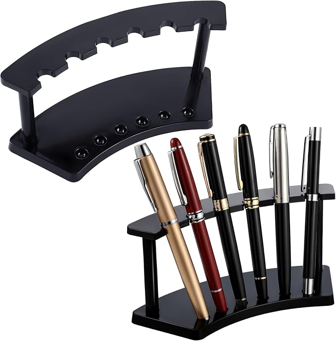 Tinlade 2 Pieces Plastic Pen Holder Stand Display Rack 6-Slot Pen Makeup Brush by Tinlade