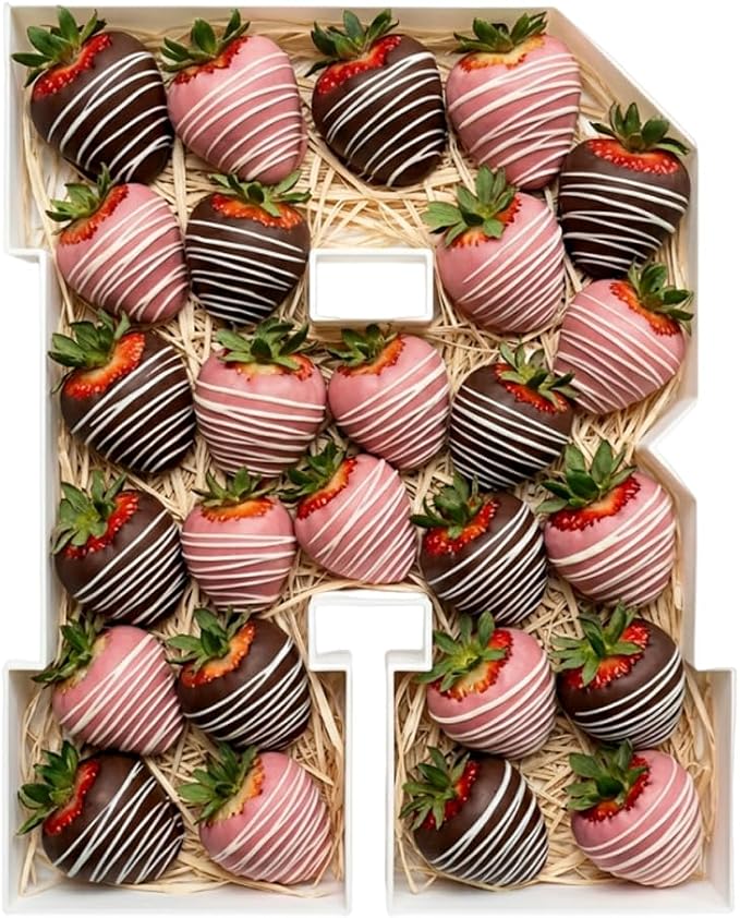 Plastic Fillable Letter Charcuterie Box, 10in Reusable Alphabet Shaped Tray by ANNJINT