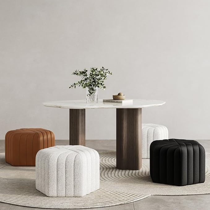 homary 18.5" Hexagonal Pouf Ottoman Upholstered, Velvet Footrest Rest Stools Modern Sofa Footrest Entryway Shoe Changing Stool, Low Coffee Table Footstool for Living Room/Bedroom/Entrway-Black-DeskLoop Office