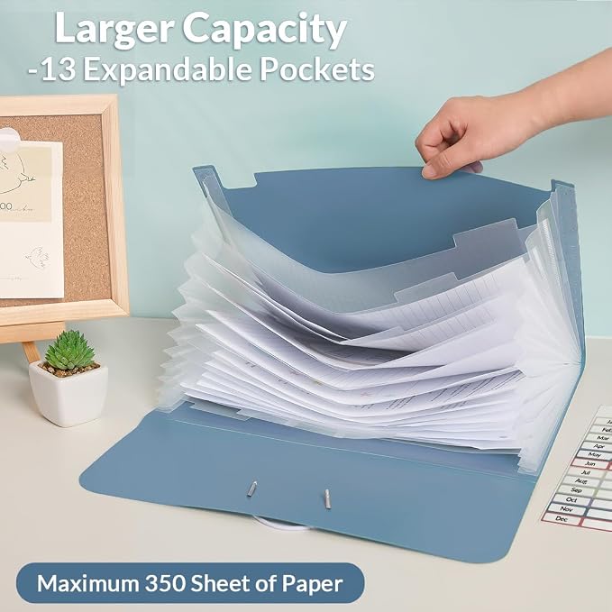 SKYDUE Expanding File Folde rwith 13 Pockets, Accordion File Organizer fits - Image 2