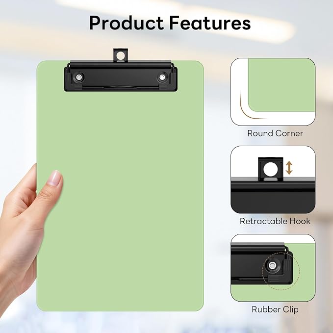 6 Pack Colorful Small Clipboard, A5 Mini Clip Board | Black Clip, 9 x 6" - Image 3