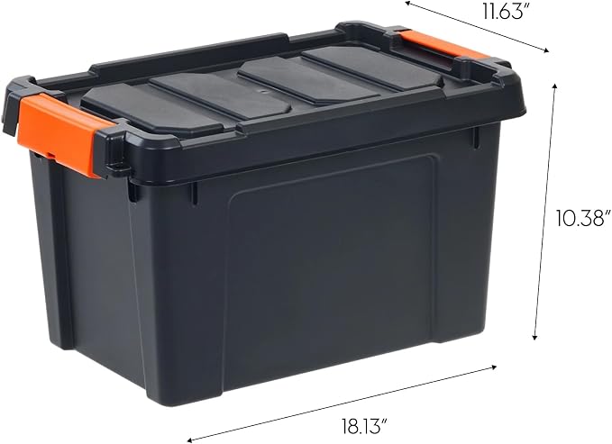 5 Gal Storage Bin 4-Pack, Stackable Plastic Tote - Image 3