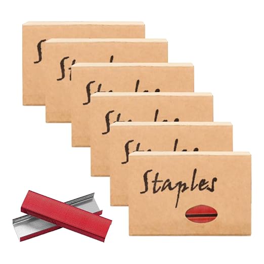 Red 26/6 Standard Staple Set 12mm Width 1000/Box 6 Boxes/Pack 6000 Count Staples by MEIYITIAN