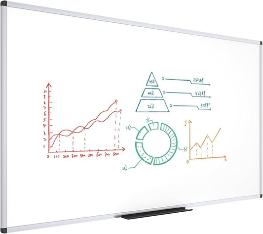 VIZ-PRO Dry Erase Board/Magnetic Whiteboard, 96 x 40 Inches, Large Wall Mounted by VIZ-PRO