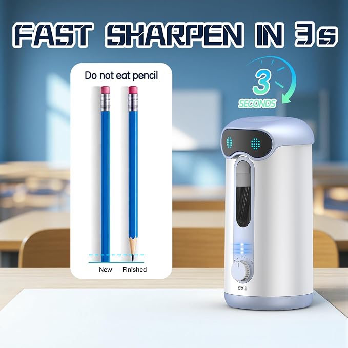 deli Electric Pencil Sharpener, Fully Automatic Pencil Sharpener - Image 7