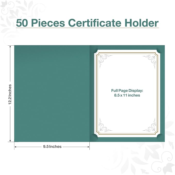 BELLE KR® Green Certificate Holders 8.5 x 11, Documents and Diplomas - Image 3