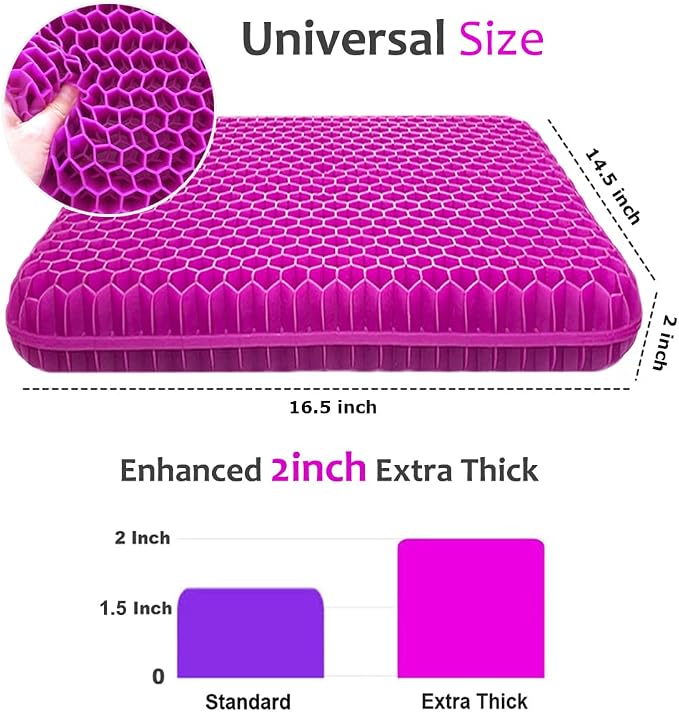 Gel Seat Cushion for Long Sitting, Extra Thick Gel Cushion for Wheelchair Soft - Image 3