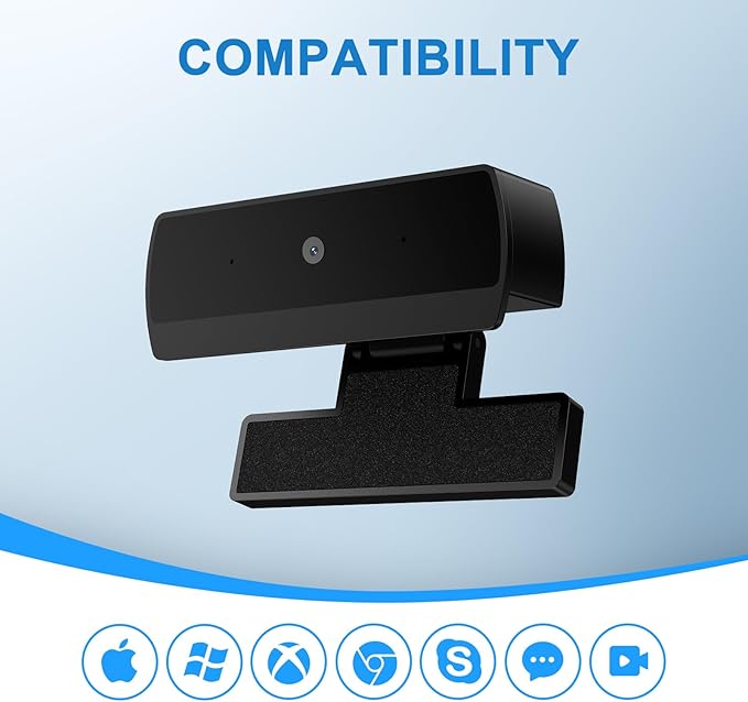 Webcam, K1 Full HD Webcams,1080P Video and Wide Angle Camera,Plug and Play USB Webcam for Online Calling/Conferencing, Zoom/Skype/Facetime/YouTube, Laptop/PC-DeskLoop Office