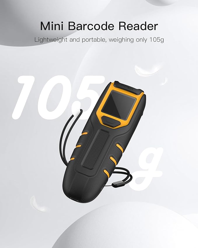 Inateck Barcode Scanner Wireless,Portable Bluetooth Barcode Scanner with Screen,1D 2D QR Code Scanner Kabellos 2.4GHz,Handscanner with APP and SDK, BCST-47-DeskLoop Office